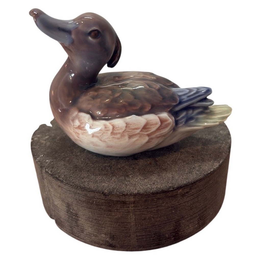 Dahl Jensen Copenhagen Porcelain Tufted Troll Duck Figurine 1281 Vintage